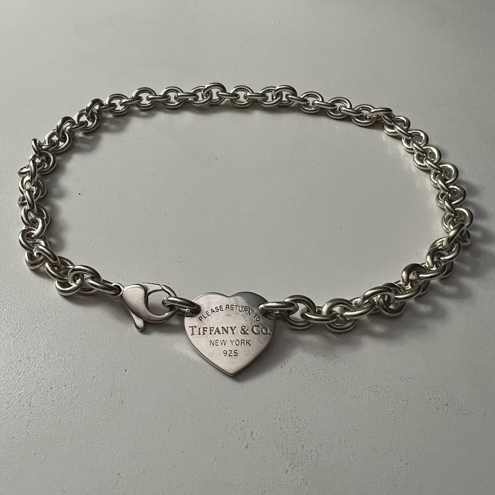 Tiffany & Co. Authentic "Return to Tiffany" Heart Tag Chain Choker 15.5" Vintage